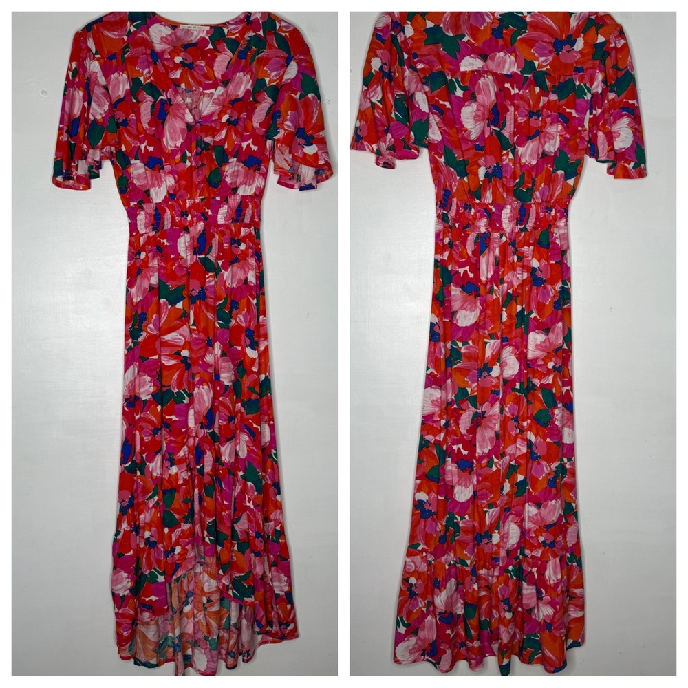 Abel the Label Red floral Midi dress
